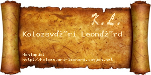 Kolozsvári Leonárd névjegykártya