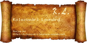 Kolozsvári Leonárd névjegykártya